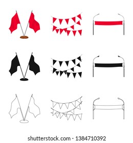 Vector design of texture and presentation sign. Collection of texture and media  vector icon for stock.