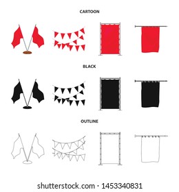 Vector design of texture and presentation sign. Collection of texture and media stock vector illustration.