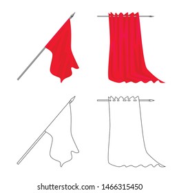 Vector design of texture and presentation sign. Set of texture and media vector icon for stock.