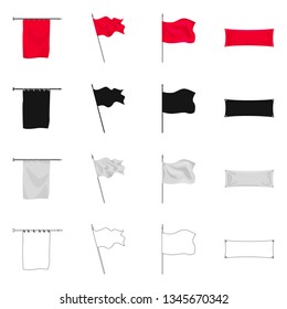 Vector design of texture and presentation symbol. Set of texture and media  stock symbol for web.