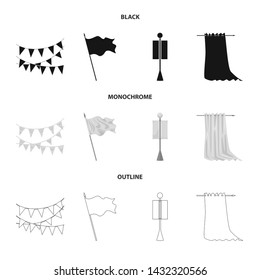 Vector design of texture and presentation symbol. Set of texture and media stock symbol for web.