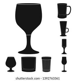 Vector design of texture and volume symbol. Set of texture and container stock vector illustration.