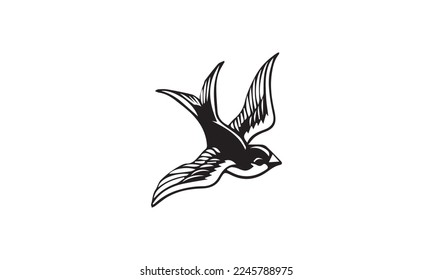 Aged Tattoo Style Swallows Stock Illustration - Download Image Now - Bird,  Tattoo, Swallow - Bird - iStock