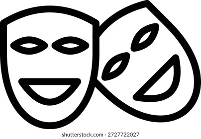 Estilo de ícone de máscara de teatro de design vetorial