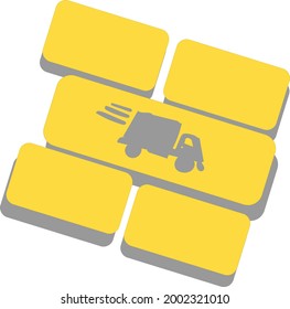 Vector design with the theme of online shopping and package delivery in the pandemic era