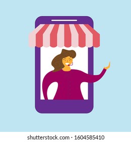 a vector design with the theme of an online store
