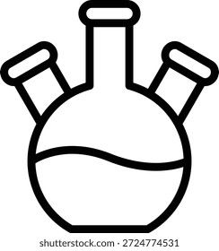 Vector Design Three Neck Flask Icon Style
