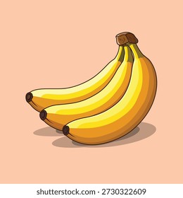 vector design of three yellow bananas