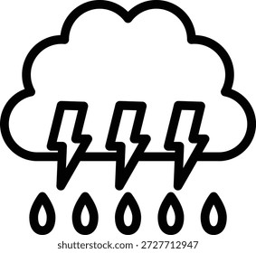 Estilo de ícone do Thunderstorm do design de vetor