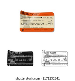 Vector design of ticket and admission icon. Collection of ticket and event vector icon for stock.