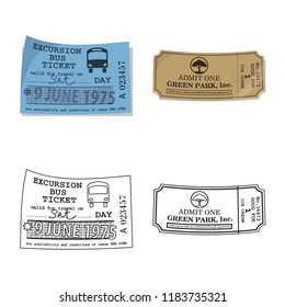 Vector design of ticket and admission icon. Collection of ticket and event stock symbol for web.