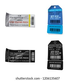 Vector design of ticket and admission icon. Set of ticket and event vector icon for stock.