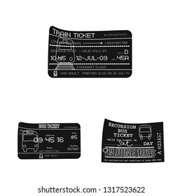 Vector design of ticket and admission icon. Set of ticket and event stock symbol for web.