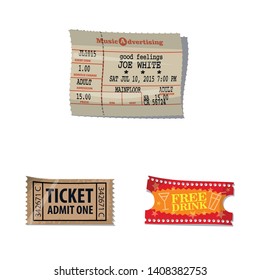 Vector design of ticket and admission icon. Collection of ticket and event stock vector illustration.