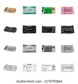 Vector design of ticket and admission logo. Collection of ticket and event stock symbol for web.