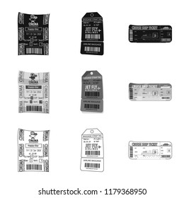 Vector design of ticket and admission logo. Set of ticket and event stock symbol for web.
