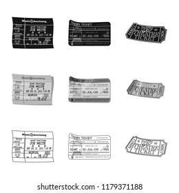 Vector design of ticket and admission logo. Set of ticket and event stock vector illustration.