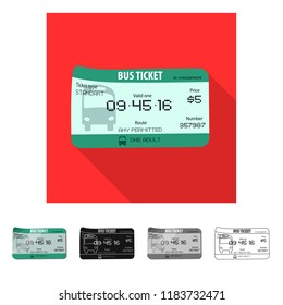 Vector design of ticket and admission logo. Collection of ticket and event stock vector illustration.