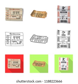 Vector design of ticket and admission logo. Set of ticket and event vector icon for stock.