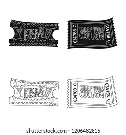Vector design of ticket and admission logo. Collection of ticket and event stock vector illustration.