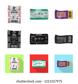 Vector design of ticket and admission logo. Set of ticket and event stock symbol for web.