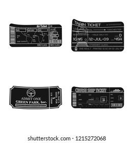 Vector design of ticket and admission logo. Set of ticket and event stock symbol for web.