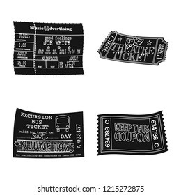 Vector design of ticket and admission logo. Collection of ticket and event stock symbol for web.