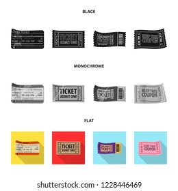 Vector design of ticket and admission logo. Collection of ticket and event stock symbol for web.