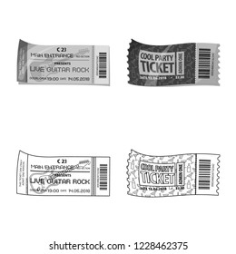 Vector design of ticket and admission logo. Set of ticket and event stock symbol for web.