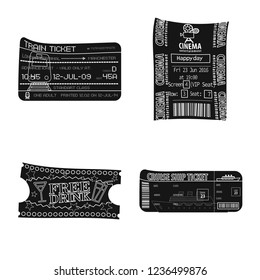 Vector design of ticket and admission logo. Set of ticket and event vector icon for stock.