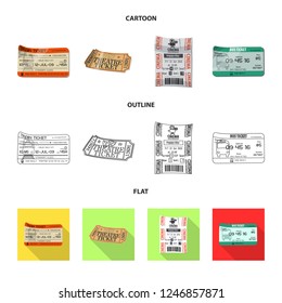 Vector design of ticket and admission logo. Collection of ticket and event stock vector illustration.