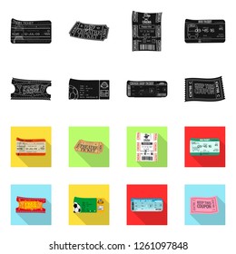 Vector design of ticket and admission logo. Set of ticket and event vector icon for stock.