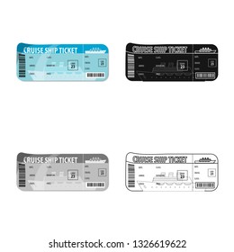 Vector design of ticket and admission logo. Set of ticket and event stock vector illustration.