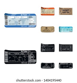 Vector design of ticket and admission logo. Set of ticket and event stock symbol for web.