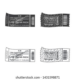 Vector design of ticket and admission logo. Collection of ticket and event stock symbol for web.