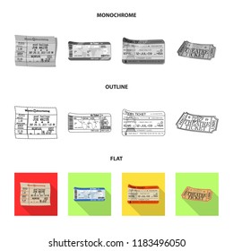 Vector design of ticket and admission sign. Set of ticket and event stock symbol for web.