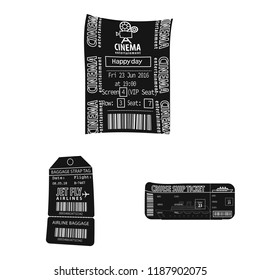 Vector design of ticket and admission sign. Collection of ticket and event stock symbol for web.