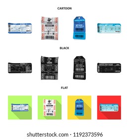 Vector design of ticket and admission sign. Collection of ticket and event vector icon for stock.