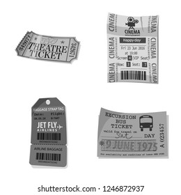 Vector design of ticket and admission sign. Set of ticket and event stock symbol for web.