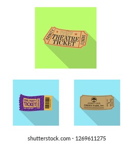 Vector design of ticket and admission sign. Set of ticket and event vector icon for stock.