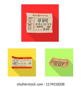 Vector design of ticket and admission symbol. Collection of ticket and event stock symbol for web.