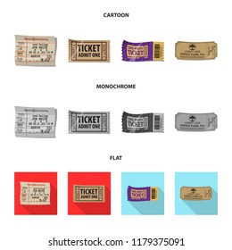 Vector design of ticket and admission symbol. Set of ticket and event stock symbol for web.