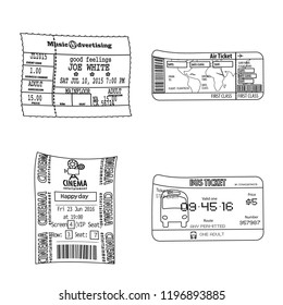 Vector design of ticket and admission symbol. Collection of ticket and event stock symbol for web.