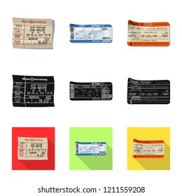 Vector design of ticket and admission symbol. Set of ticket and event stock vector illustration.