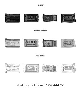 Vector design of ticket and admission symbol. Set of ticket and event vector icon for stock.