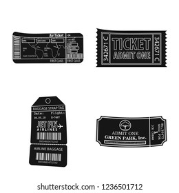 Vector design of ticket and admission symbol. Collection of ticket and event stock symbol for web.