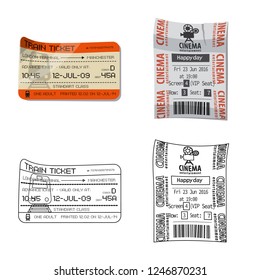 Vector design of ticket and admission symbol. Collection of ticket and event stock symbol for web.