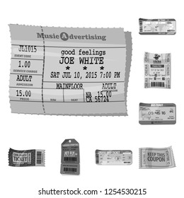 Vector design of ticket and admission symbol. Collection of ticket and event stock symbol for web.