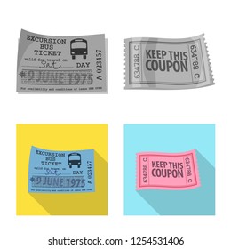 Vector design of ticket and admission symbol. Set of ticket and event stock symbol for web.