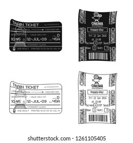 Vector design of ticket and admission symbol. Collection of ticket and event stock symbol for web.